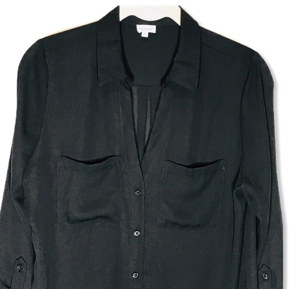 Kismet Sheer High-Low Button Up Collar Blouse - Picture 4 of 6